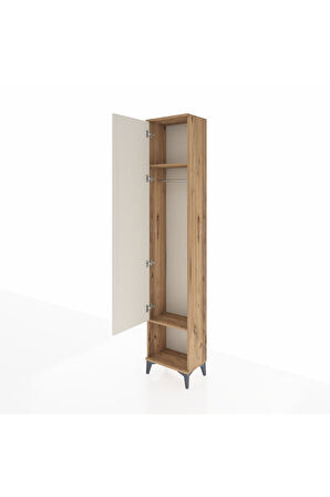 Arges Dolap 2 Raflı Tek Kapaklı Tek Askılı 44x30x221 Çam-Aytaşı