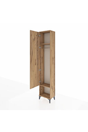 Arges Dolap 2 Raflı Tek Kapaklı Tek Askılı 44x30x221 Çam-Çam