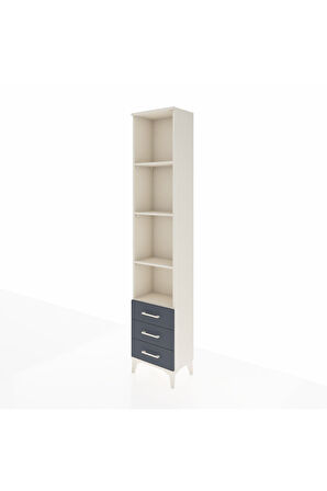 Arges Dolap 4 Raflı 3 Çekmeceli 44x30x221 Aytaşı-Antrasit