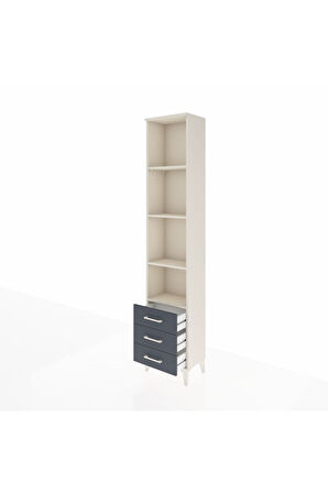Arges Dolap 4 Raflı 3 Çekmeceli 44x30x221 Aytaşı-Antrasit