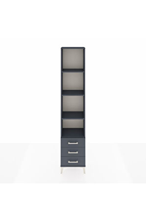 Arges Dolap 4 Raflı 3 Çekmeceli 44x30x221 Antrasit-Antrasit
