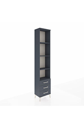 Arges Dolap 4 Raflı 3 Çekmeceli 44x30x221 Antrasit-Antrasit