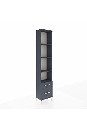 Arges Dolap 4 Raflı 2 Çekmeceli 44x30x221 Antrasit-Antrasit