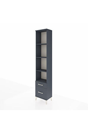 Arges Dolap 4 Raflı 2 Çekmeceli 44x30x221 Antrasit-Antrasit