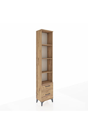 Arges Dolap 4 Raflı 2 Çekmeceli 44x30x221 Çam-Çam