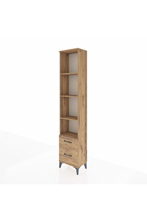 Arges Dolap 4 Raflı 2 Çekmeceli 44x30x221 Çam-Çam