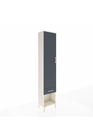 Arges Dolap 2 Raflı Tek Çekmeceli Tek Askılı 44x30x221 Aytaşı-Antrasit