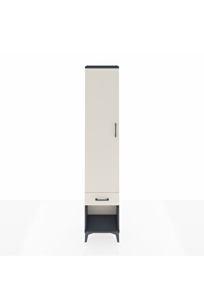Arges Dolap 2 Raflı Tek Çekmeceli Tek Askılı 44x30x221 Antrasit-Aytaşı