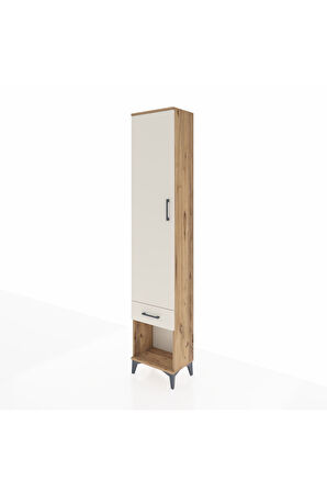 Arges Dolap 2 Raflı Tek Çekmeceli Tek Askılı 44x30x221 Çam-Aytaşı
