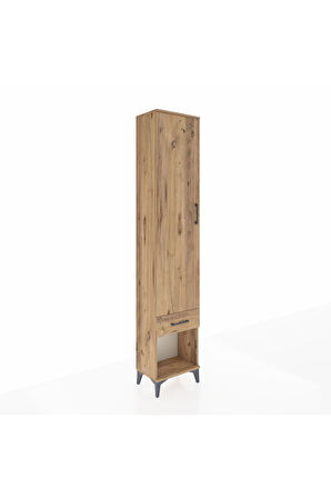 Arges Dolap 2 Raflı Tek Çekmeceli Tek Askılı 44x30x221 Çam-Çam