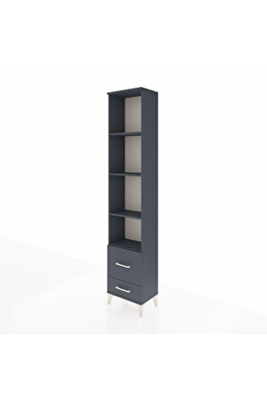 Arges Dolap 4 Raflı 2 Çekmeceli 44x30x221 Antrasit-Antrasit