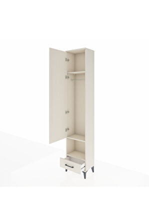 Arges Dolap 3 Raflı Tek Çekmeceli Tek Askılı 44x30x221 Aytaşı-Aytaşı