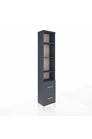 Arges Dolap 4 Raflı 2 Çekmeceli 44x30x221 Antrasit-Antrasit