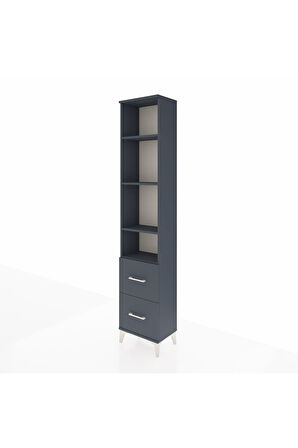 Arges Dolap 4 Raflı 2 Çekmeceli 44x30x221 Antrasit-Antrasit