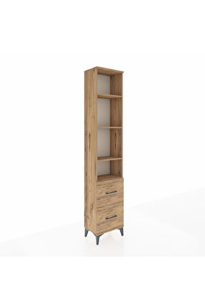 Arges Dolap 4 Raflı 2 Çekmeceli 44x30x221 Çam-Çam