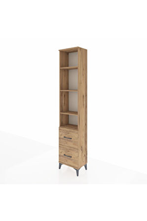 Arges Dolap 4 Raflı 2 Çekmeceli 44x30x221 Çam-Çam