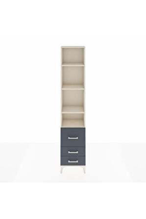 Arges Dolap 4 Raflı 3 Çekmeceli 44x30x221 Aytaşı-Antrasit