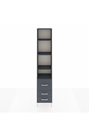 Arges Dolap 4 Raflı 3 Çekmeceli 44x30x221 Antrasit-Antrasit