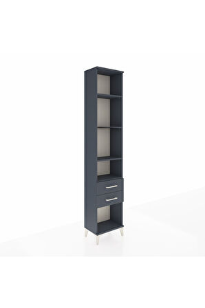 Arges Dolap 4 Raflı 2 Çekmeceli 44x30x221 Antrasit-Antrasit