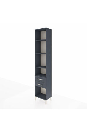 Arges Dolap 4 Raflı 2 Çekmeceli 44x30x221 Antrasit-Antrasit