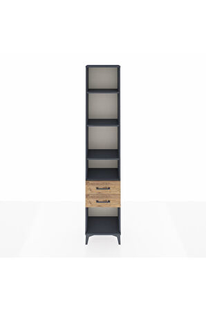 Arges Dolap 4 Raflı 2 Çekmeceli 44x30x221 Antrasit-Çam