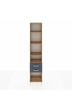 Arges Dolap 4 Raflı 2 Çekmeceli 44x30x221 Çam-Antrasit