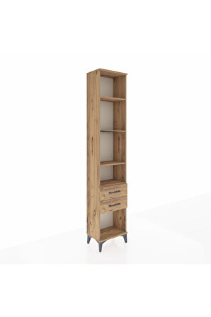 Arges Dolap 4 Raflı 2 Çekmeceli 44x30x221 Çam-Çam