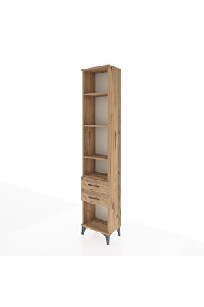 Arges Dolap 4 Raflı 2 Çekmeceli 44x30x221 Çam-Çam