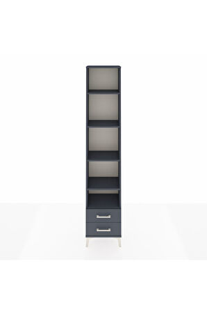 Arges Dolap 5 Raflı 2 Çekmeceli 44x30x221 Antrasit-Antrasit