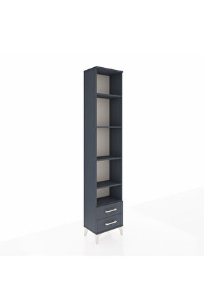 Arges Dolap 5 Raflı 2 Çekmeceli 44x30x221 Antrasit-Antrasit