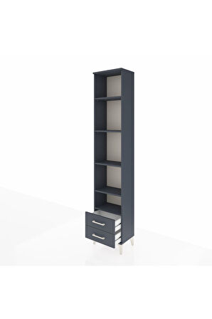 Arges Dolap 5 Raflı 2 Çekmeceli 44x30x221 Antrasit-Antrasit