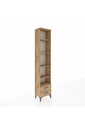 Arges Dolap 5 Raflı 2 Çekmeceli 44x30x221 Çam-Çam