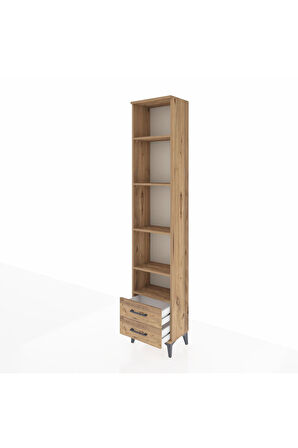 Arges Dolap 5 Raflı 2 Çekmeceli 44x30x221 Çam-Çam