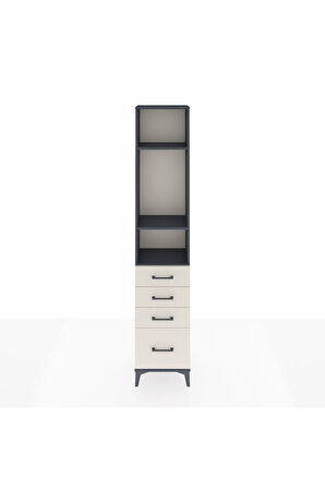 Arges Dolap 3 Raflı 4 Çekmeceli 44x30x221 Antrasit-Aytaşı