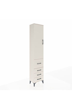 Arges Dolap 3 Raflı 4 Çekmeceli Tek Kapaklı 44x30x221 Aytaşı-Aytaşı
