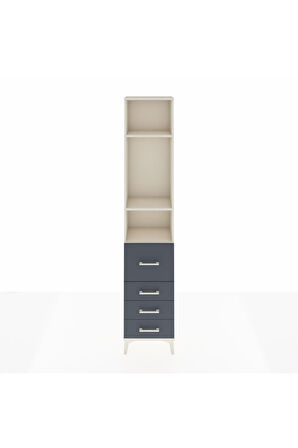 Arges Dolap 3 Raflı 4 Çekmeceli 44x30x221 Aytaşı-Antrasit