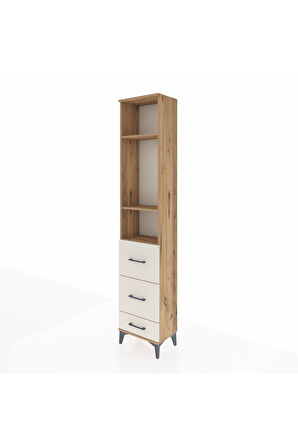 Arges Dolap 3 Raflı 3 Çekmeceli 44x30x221 Çam-Aytaşı
