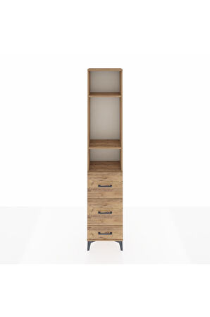 Arges Dolap 3 Raflı 3 Çekmeceli 44x30x221 Çam-Çam