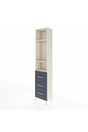 Arges Dolap 3 Raflı 3 Çekmeceli 44x30x221 Aytaşı-Antrasit
