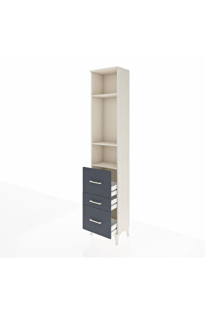 Arges Dolap 3 Raflı 3 Çekmeceli 44x30x221 Aytaşı-Antrasit