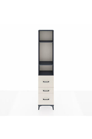 Arges Dolap 3 Raflı 3 Çekmeceli 44x30x221 Antrasit-Aytaşı