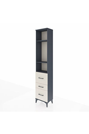 Arges Dolap 3 Raflı 3 Çekmeceli 44x30x221 Antrasit-Aytaşı