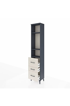 Arges Dolap 3 Raflı 3 Çekmeceli 44x30x221 Antrasit-Aytaşı