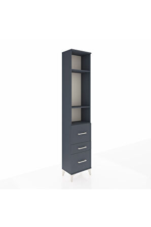Arges Dolap 3 Raflı 3 Çekmeceli 44x30x221 Antrasit-Antrasit