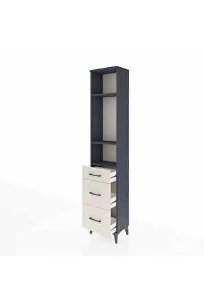 Arges Dolap 3 Raflı 3 Çekmeceli 44x30x221 Antrasit-Aytaşı