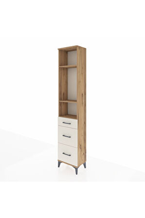 Arges Dolap 3 Raflı 3 Çekmeceli 44x30x221 Çam-Aytaşı
