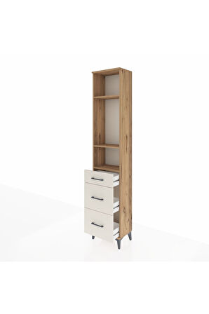 Arges Dolap 3 Raflı 3 Çekmeceli 44x30x221 Çam-Aytaşı