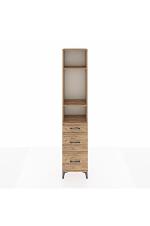 Arges Dolap 3 Raflı 3 Çekmeceli 44x30x221 Çam-Çam