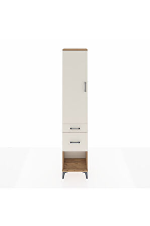 Arges Dolap 2 Raflı 2 Çekmeceli Tek Askılı 44x30x221 Çam-Aytaşı