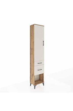 Arges Dolap 2 Raflı 2 Çekmeceli Tek Askılı 44x30x221 Çam-Aytaşı